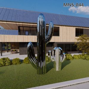 Modern Mirror Outdoor Metal Cactus Sculptures (1)