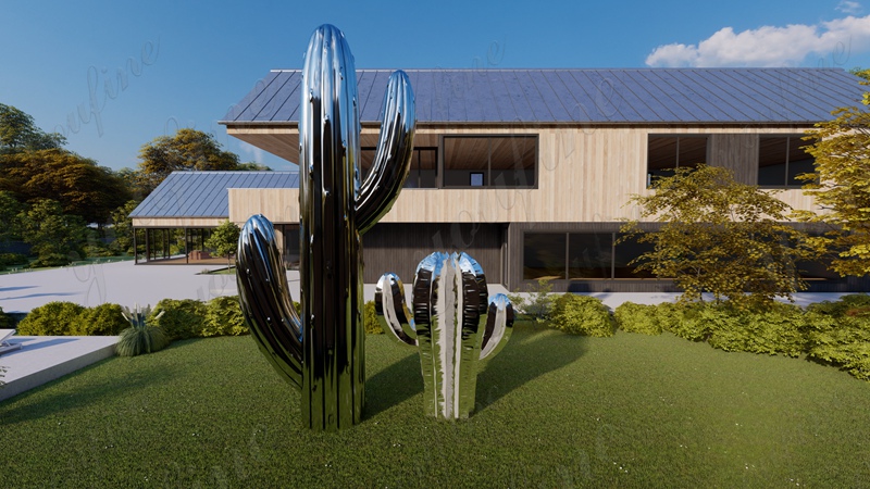 Outdoor Metal Cactus Sculpture (1)