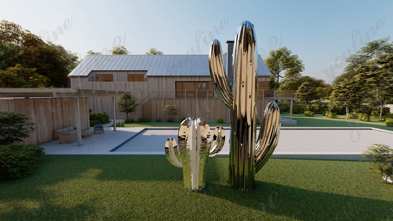 Outdoor Metal Cactus Sculpture (4)