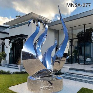 mirror metal swan sculpture (1)