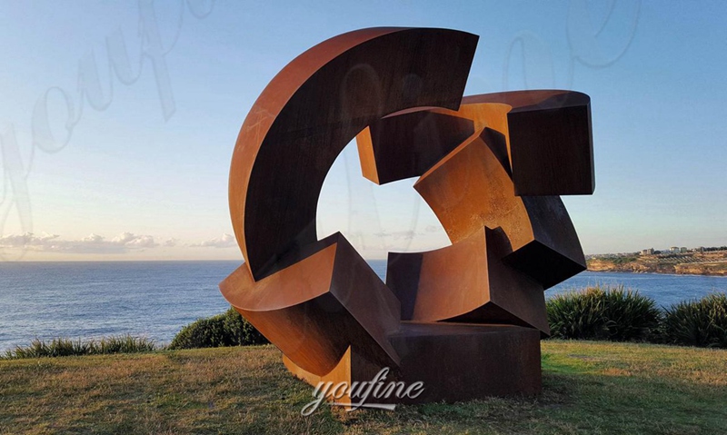 corten steel abstract sculpture