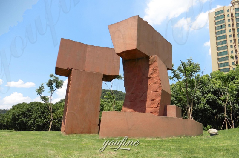 large corten steel sculpture